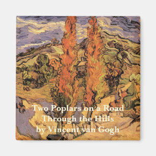 Aimant Des peupliers sur la route à travers les collines 