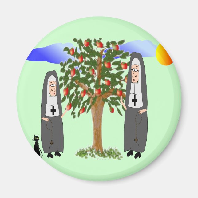Aimant Des Soeurs Volant Des Pommes Cartes Et Cadeaux (Devant)