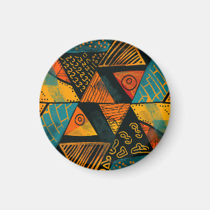 Aimant Des triangles colorés vifs avec des motifs tribaux
