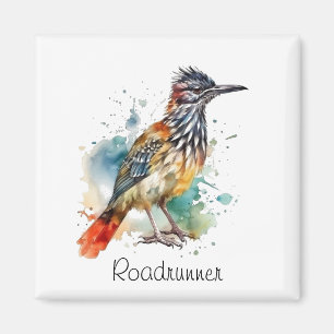 Aimant Desert Spirit, Roadrunner en Aquarelle, coutume