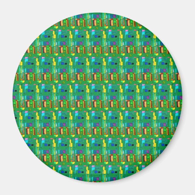 Aimant Design abstrait moderne aux couleurs vives  (Devant)