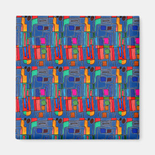 Aimant Design abstrait moderne aux couleurs vives 