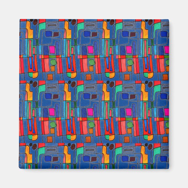Aimant Design abstrait moderne aux couleurs vives (Devant)