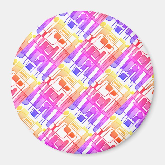 Aimant Design abstrait moderne aux couleurs vives (Devant)