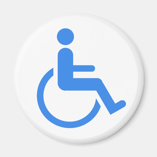 Aimant Design bleu Handicap ! (Devant)