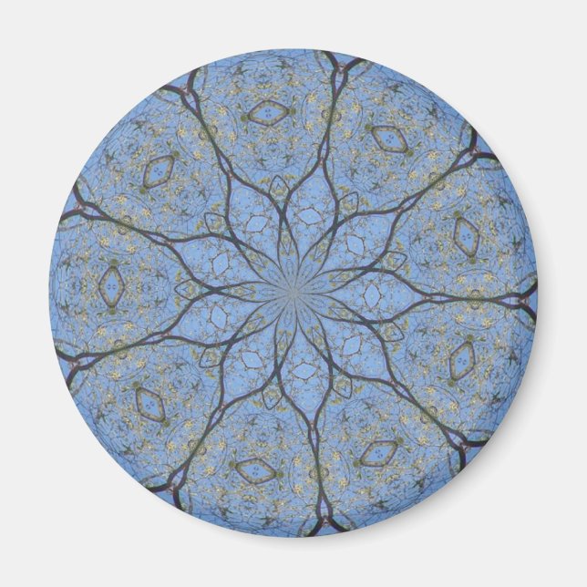 Aimant Design de fleurs de Lotus bleu (Devant)