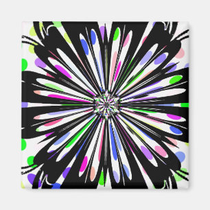 Aimant design de mandala de fleurs