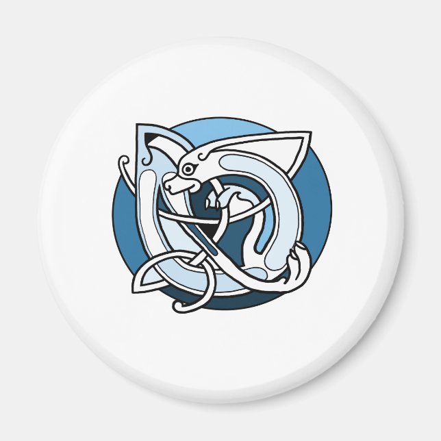 Aimant Design de nouage celtique - Chien bleu (Devant)