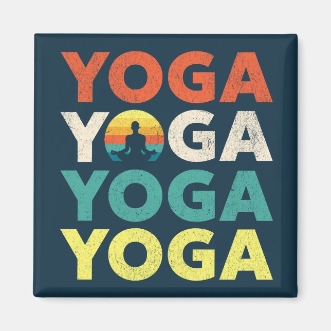 Aimant Design de texte Yoga (Devant)
