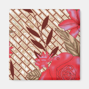 Aimant Design de tissu complexe avec motifs floraux