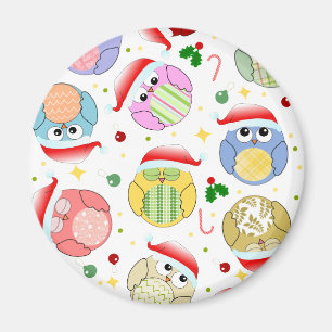 Aimant Design des Chouettes de Noël