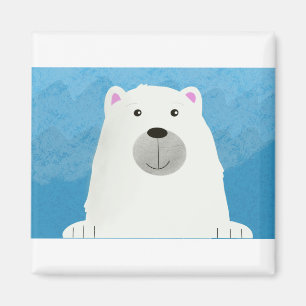 Aimant Design d'impression d'un ours polaire blanc mou