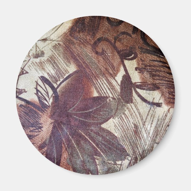 Aimant Design floral Brown Abstrait 1 (Devant)