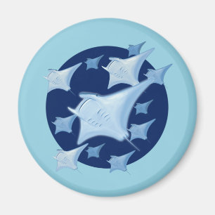 Aimant Design graphique Manta Ray Lover