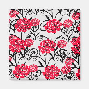 Aimant Design Motif d'illustrations de rose rouge