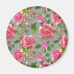 Aimant Design Rose de jardin de campagne français élégant