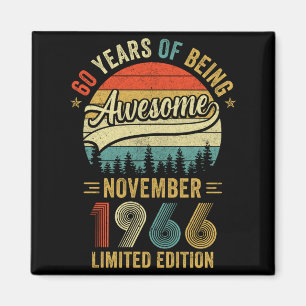 Aimant Design Vintage Novembre 1966 60 Ans