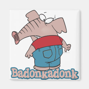 Aimant dessin animé d'éléphant badonkadonk fessier