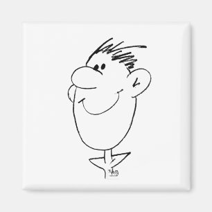 Aimant Dessin animé du visage souriant d'un homme