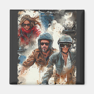 Aimant Dessin aquarelle MotoBikers