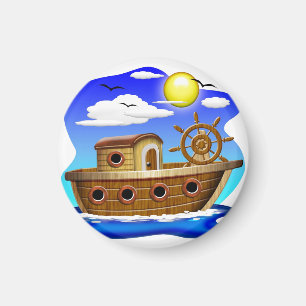 Aimant Dessin de bateau de pêche