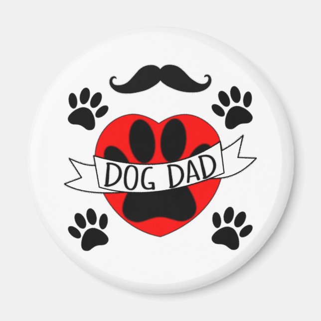 Aimant Dessin De Chien Papa Paw Et Red Heart (Devant)