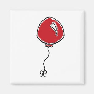 Aimant Dessin de décoration de la fête du ballon rouge