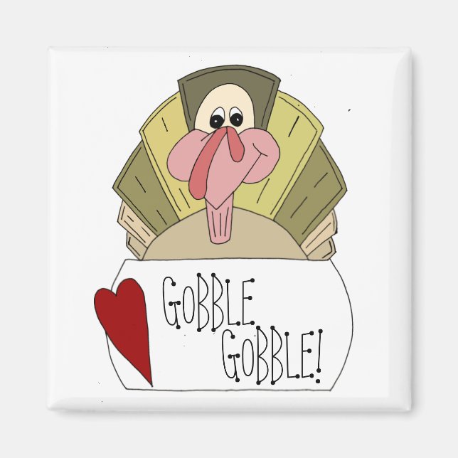 Aimant Dessin de Gobble Gobble Turquie (Devant)