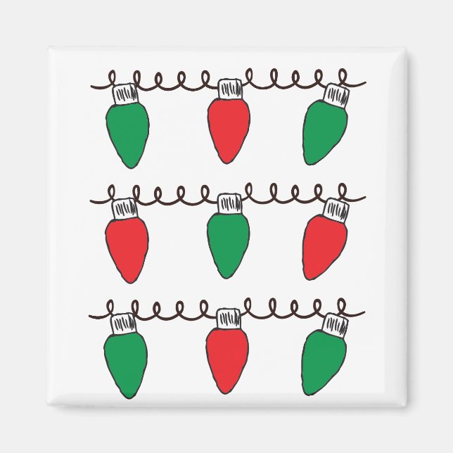 Aimant Dessin de l'ampoule de Noël (Devant)