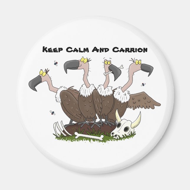 Aimant Dessin de l'humour vautours drôle (Devant)