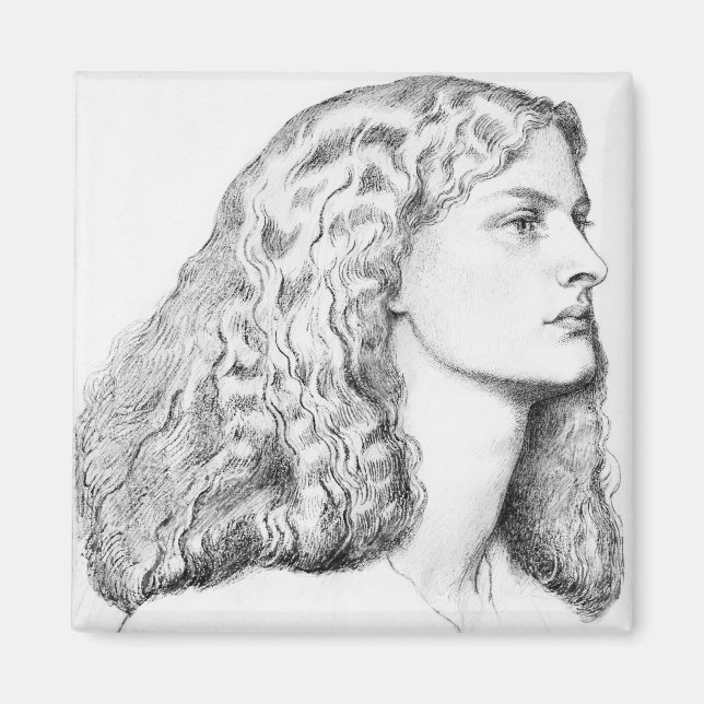 Aimant Dessin de portrait de femme (Devant)