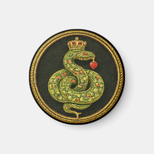 Aimant Dessin de serpent élisabéthain Tudor Bijou rubis