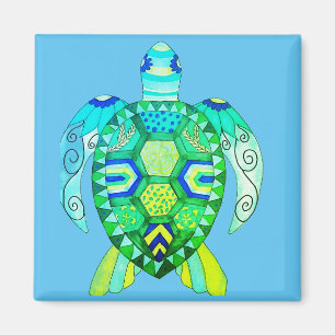 Aimant Dessin de tortue colorée