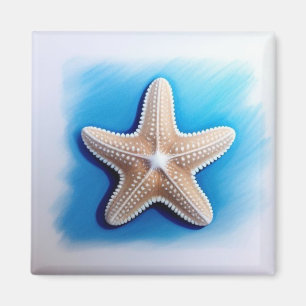 Aimant Dessin d'étoile de mer au crayon de couleur