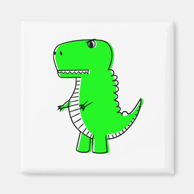 Aimant Dessin Dinosaure Vert (Devant)