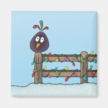 Dessin d'oiseau Joyeuses Fêtes sur la clôture