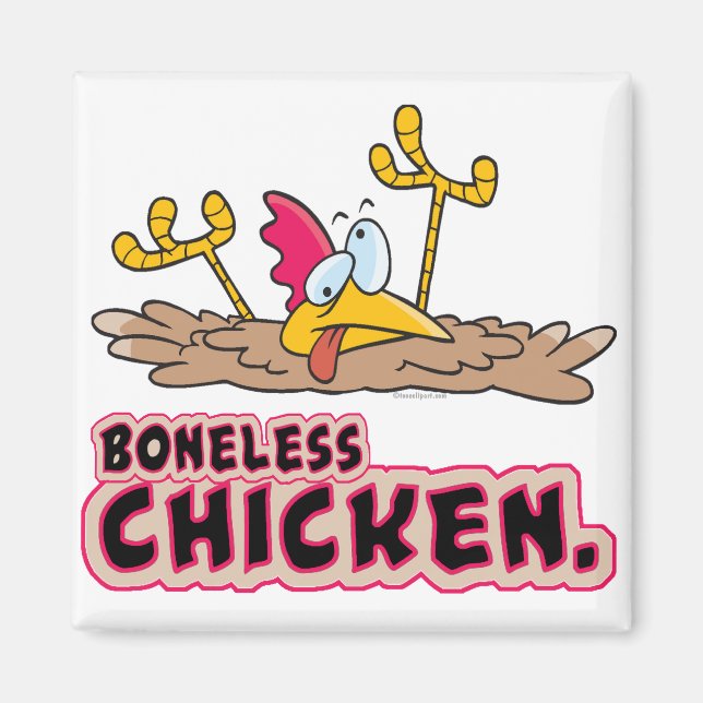 Aimant dessin humoristique sur le poulet désossé (Devant)