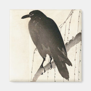 Aimant Dessin japonais d'un corbeau