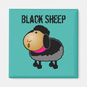 Aimant Dessin mignon en mouton noir
