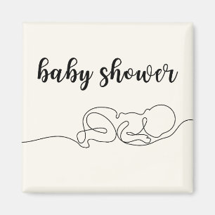Aimant Dessiner le Baby shower minimaliste bébé