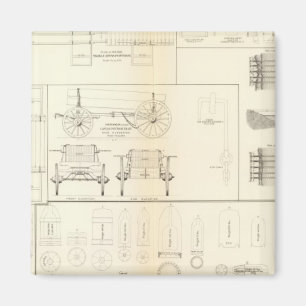 Aimant Dessins des bateaux, des ponts, des wagons, des pr