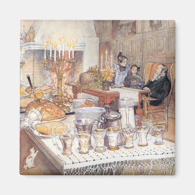 Aimant Détail de la veille de Noël (Noël suédois traditio (Devant)