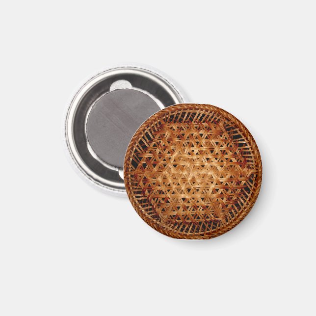 Aimant Détail du panier tissé (Recto/Verso)