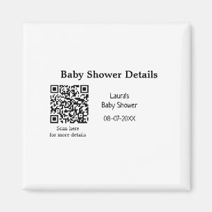 Aimant DÉTAILS DU baby shower QR SCAN CODE RU MODERNE MIN