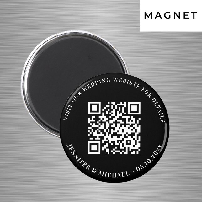 Aimant Détails du code QR du site web de mariage rsvp noi (Créateur téléchargé)