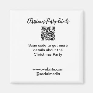 Aimant Détails du site web social du code QR de la fête d