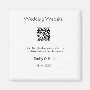 Aimant Détails mariage Web scan QR ajouter nom couple