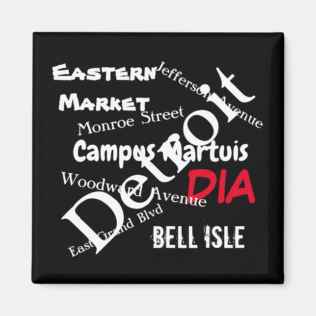 Aimant Detroit Autour De Town Love (Devant)