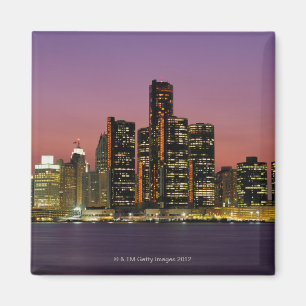 Aimant Detroit, Michigan Skyline à la nuit