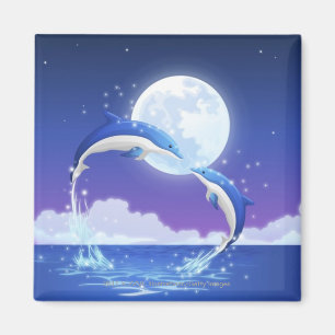 Aimant Deux bouteille-ont flairé sauter de dauphins de